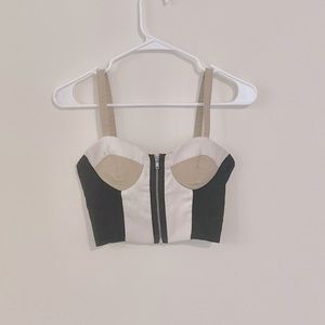 Zip- up, crop, bustier, top
